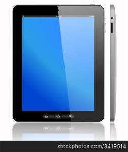 Black Tablet PC isolated on white background