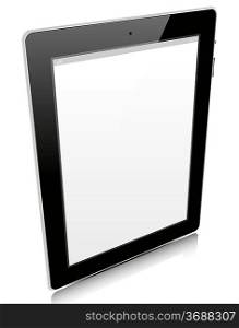 Black tablet pc isolated on white background