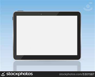Black Tablet PC on Blue Background Vector Illustration EPS10. Black Tablet PC Vector Illustration