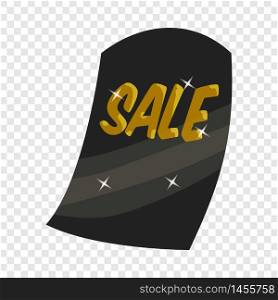 Black tag sale icon. Cartoon illustration of black tag sale vector icon for web. Black tag sale icon, cartoon style