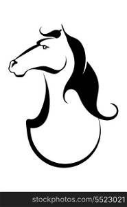Black tattoo silhouette of a horse