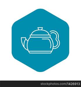 Black teapot icon. Outline black teapot vector icon for web design isolated on white background. Black teapot icon, outline style