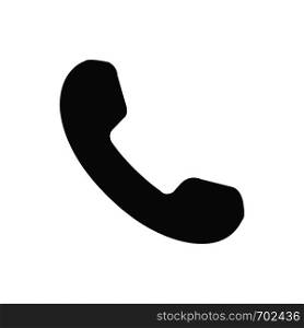 Black telephone icon in flat design on blank background. Eps10. Black telephone icon in flat design on blank background