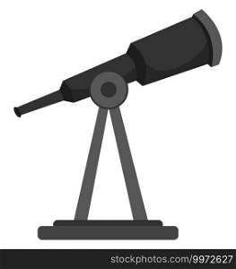 Black telescope, illustration, vector on white background