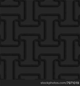 Black textured plastic double T grid.Seamless abstract geometrical pattern with 3d effect. Background with realistic shadows and layering.