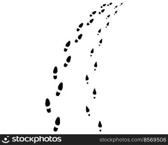 Black trail  of male and female shoes prints, turn right or left 