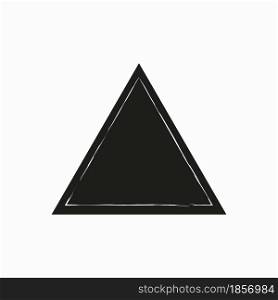 Black triangle icon. Thin white lines. Outline symbol collection. Geometric figure. Vector illustration. Stock image. EPS 10.. Black triangle icon. Thin white lines. Outline symbol collection. Geometric figure. Vector illustration. Stock image.