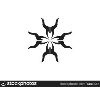 Black tribal tattoo logo template