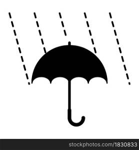 Black umbrella and rain drops icon. Rain weather. Parasol emblem. Meteorology concept. Vector illustration. Stock image. EPS 10.. Black umbrella and rain drops icon. Rain weather. Parasol emblem. Meteorology concept. Vector illustration. Stock image.