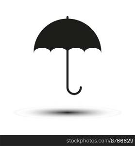 black umbrella icon. Autumn weather. Vector illustration. Stock image. EPS 10.