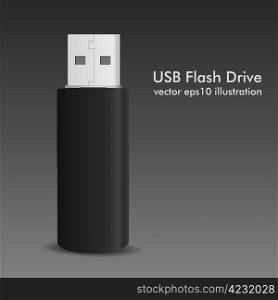 Black USB flash drive