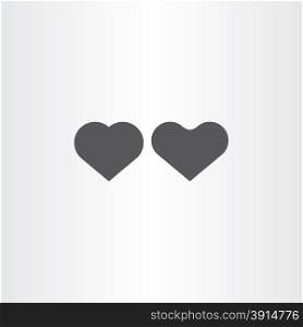 black vector heart vector icons design