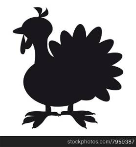 Black vector image of silhouette of a Turkey isolated on a white background.