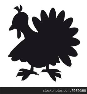 Black vector image of silhouette of a Turkey isolated on a white background.
