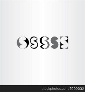 black vector set letter s logo collection design