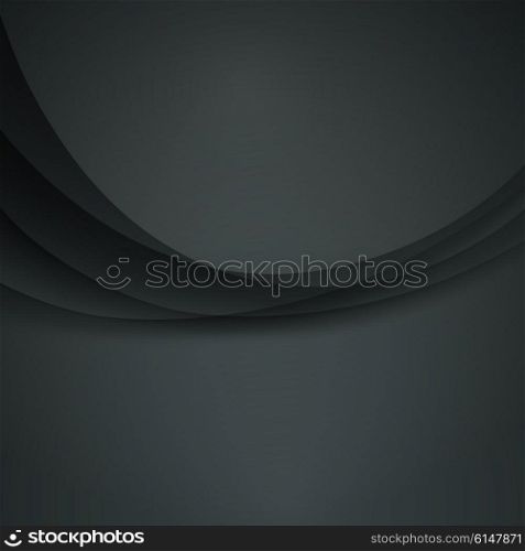 Black vector Template Abstract background with curves lines and shadow. For flyer, brochure, booklet and websites design