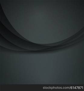 Black vector Template Abstract background with curves lines and shadow. For flyer, brochure, booklet and websites design