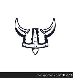 black viking helmet vector element  concept design template web