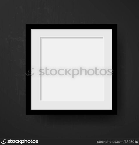 Black vintage photo frame. Vector.