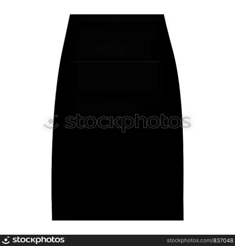 Black waist apron mockup. Realistic illustration of black waist apron vector mockup for web design isolated on white background. Black waist apron mockup, realistic style