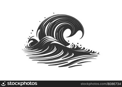 Black wave. Vector illustratiion desing.