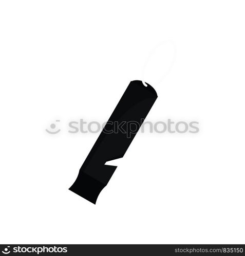 Black whistle icon. Flat illustration of black whistle vector icon for web isolated on white. Black whistle icon, flat style