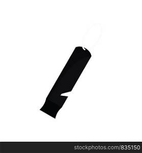 Black whistle icon. Flat illustration of black whistle vector icon for web isolated on white. Black whistle icon, flat style