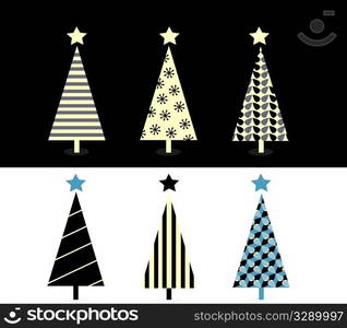 Black & white christmas tree design