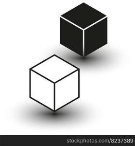 black white cubes on white background for game design. Vector illustration. EPS 10.. black white cubes on white background for game design. Vector illustration.