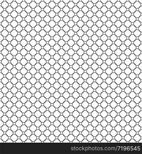 Black, white geometric knot linear impossible background seamless pattern. Modern vector illustration for greeting card, cover, flyer, wallpaper. Abstract texture ornament node, repeating tile