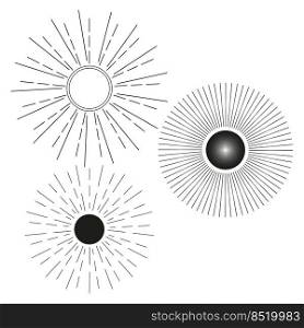 black white sun ball. Outline contour drawing. Vector illustration. stock image. EPS 10.. black white sun ball. Outline contour drawing. Vector illustration. stock image. 