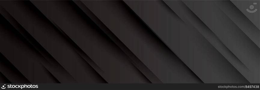 black wide banner with shadow lines design