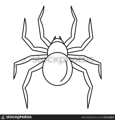 Black widow spider icon. Outline black widow spider vector icon for web design isolated on white background. Black widow spider icon, outline style
