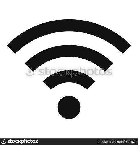 Black wifi sign icon. Flat illustration of black wifi sign vector icon for web design. Black wifi sign icon, flat style