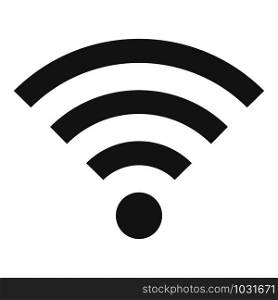 Black wifi sign icon. Flat illustration of black wifi sign vector icon for web design. Black wifi sign icon, flat style