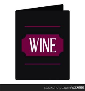 Black wine card icon flat isolated on white background vector illustration. Black wine card icon isolated