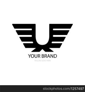 black wing illustration logo vector