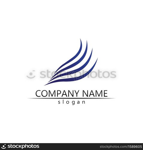 Black wing logo symbol for a professional designer