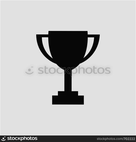 Black winner cup icon on gray background. Trophy cup vector icon. Eps10. Black winner cup icon on gray background. Trophy cup vector icon