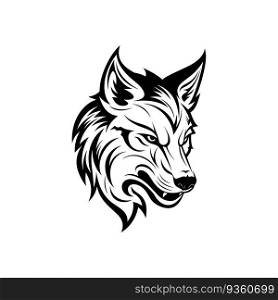 black wolf dog head logo