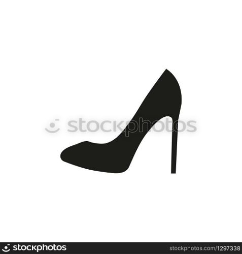 Black woman shoe icon. Vector. Black woman shoe icon. Vector.
