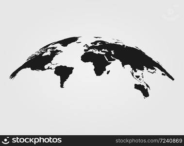 black World map vector isolated on white background