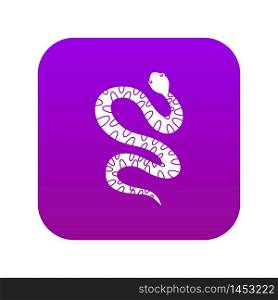 Black writhing snake icon digital purple for any design isolated on white vector illustration. Black writhing snake icon digital purple