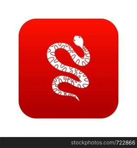 Black writhing snake icon digital red for any design isolated on white vector illustration. Black writhing snake icon digital red