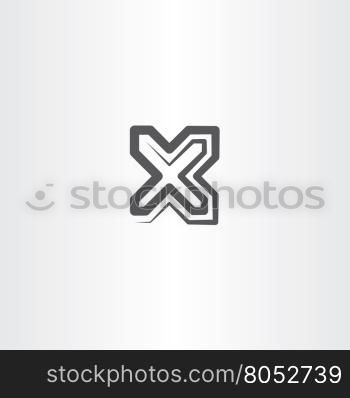 black x letter symbol logo sign vector
