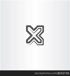 black x letter symbol logo sign vector