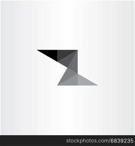 black z letter triangles geometric icon vector