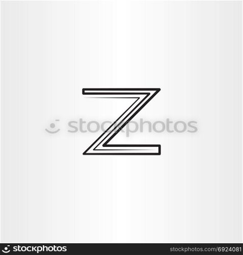 black z logo letter line vector icon