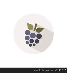 Blackberry. Icon with shadow on a beige circle. Fall flat vector illustration