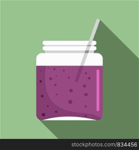 Blackberry smoothie icon. Flat illustration of blackberry smoothie vector icon for web design. Blackberry smoothie icon, flat style
